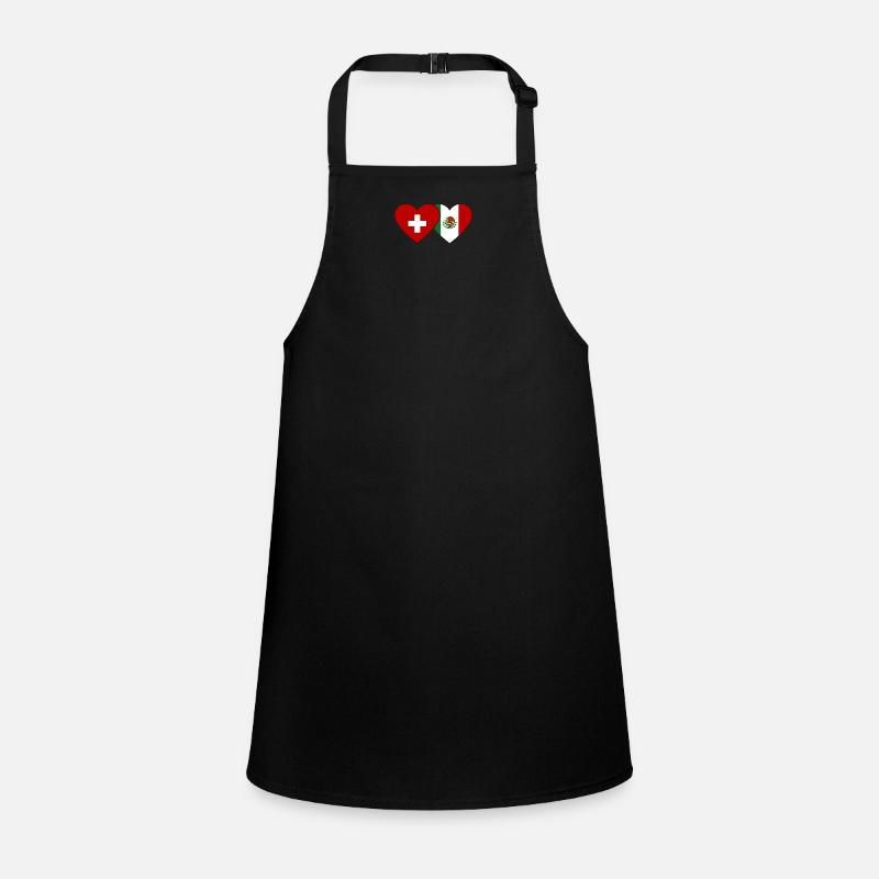 Switzerland Mexico Flag Heart Children's Apron