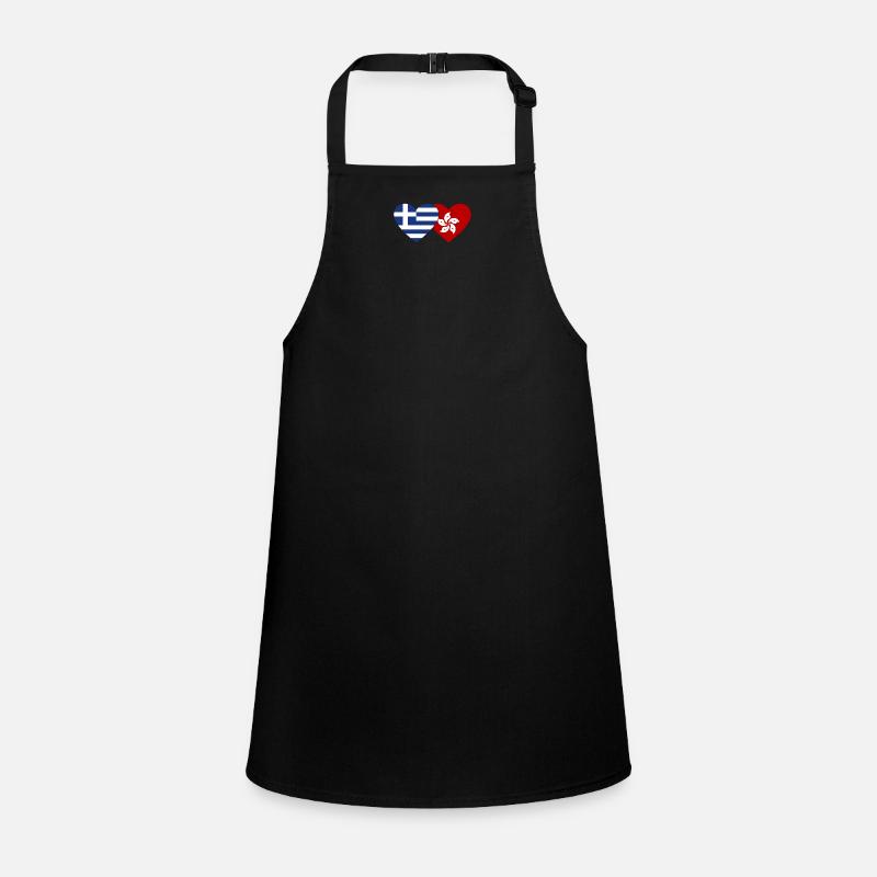 Greece Hong Kong Flag Heart Children's Apron