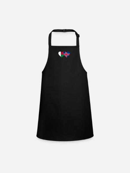 Madagascar Islande Flag Coeur - Tablier Enfant - noir - Devant
