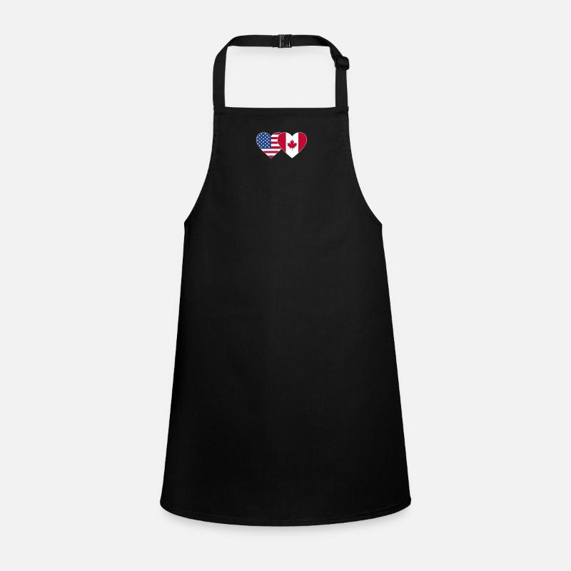 USA Canada Flag Heart Children's Apron