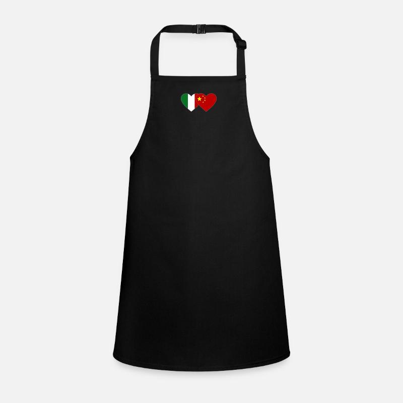 Italy China Flag Heart Children's Apron