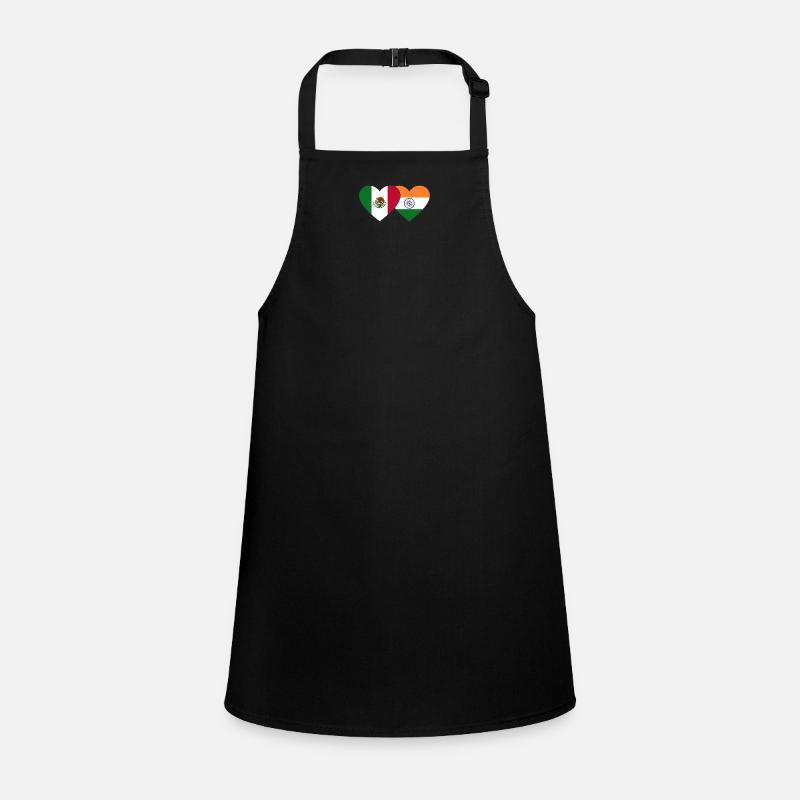 Mexico India Flag Heart Children's Apron
