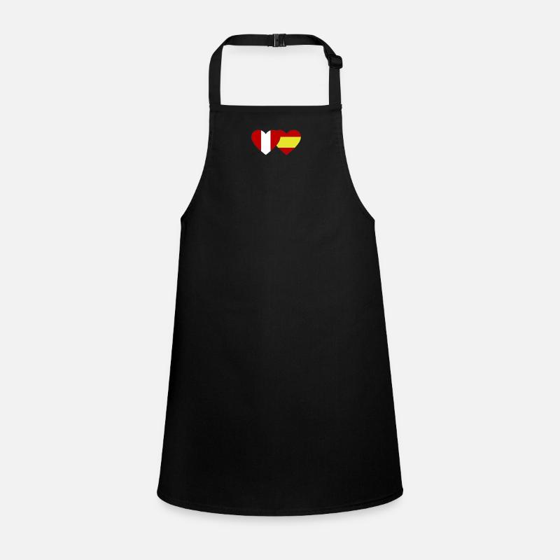 Peru Spain Flag Heart Children's Apron