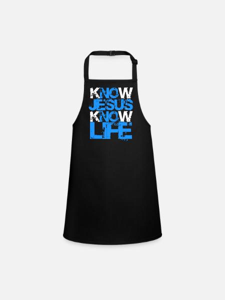 Know Jesus Know Life - Children's Apron - black - Front