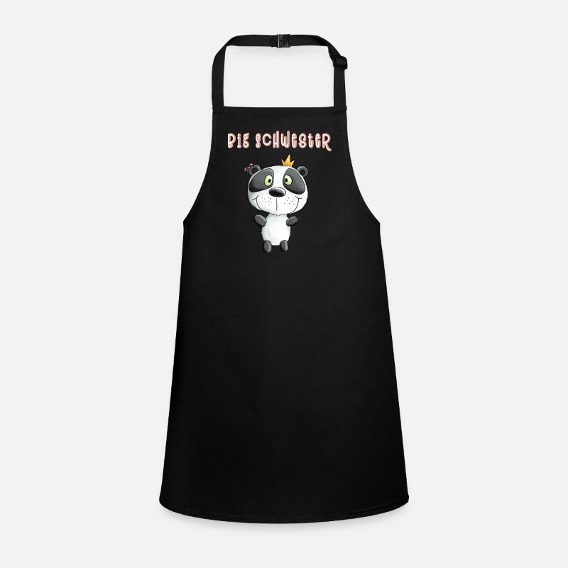 Big sister panda bear princess Children's Apron