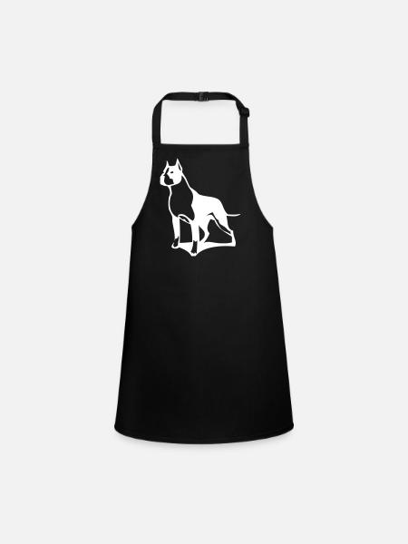 A pit bull that protects its territory - Children's Apron - black - Front