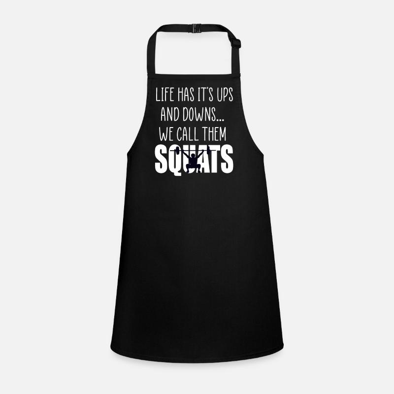 squats gym quote Children's Apron