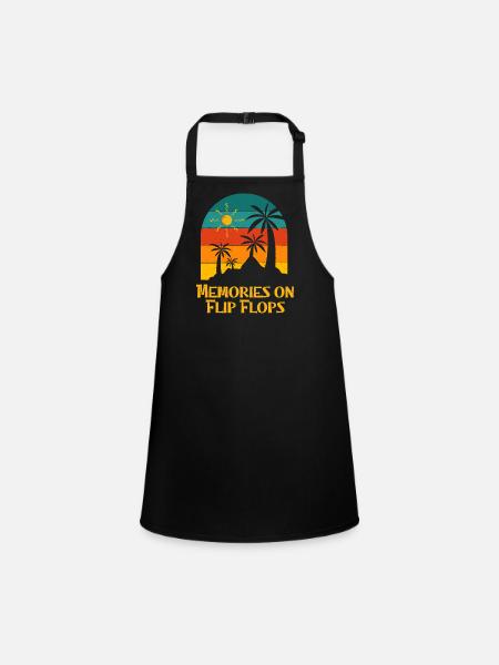 Souvenirs sur Flip Flops Summer Ocean Mer tropicale - Tablier Enfant - noir - Devant