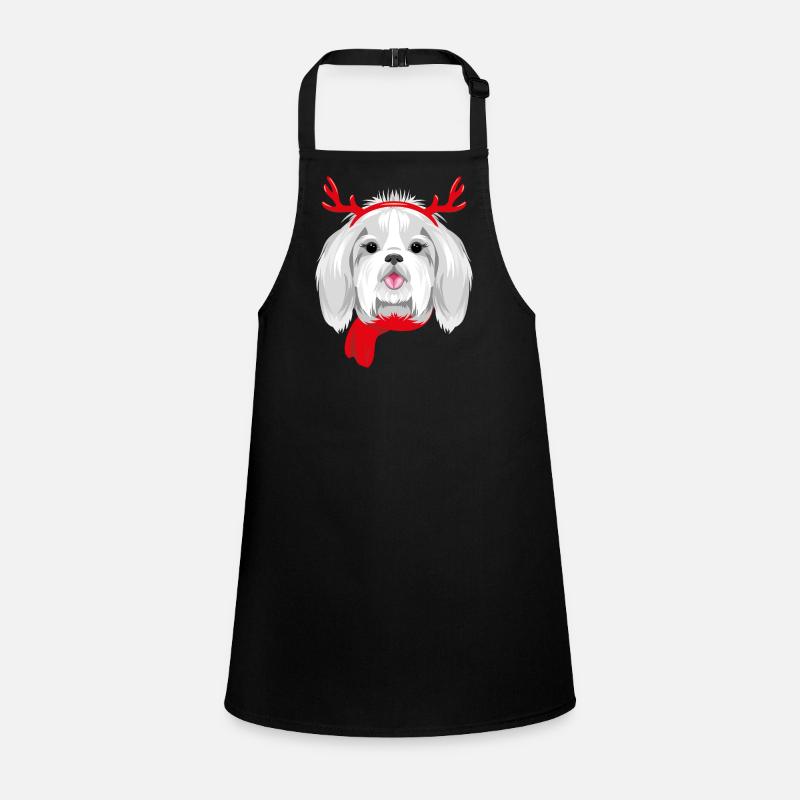 Hübsche Shih Tzu trägt Weihnachtshörner Schürze für Kinder