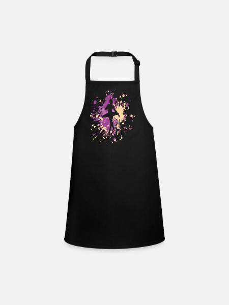 Éclaboussure de couleur de ballerine de danse - Tablier Enfant - noir - Devant