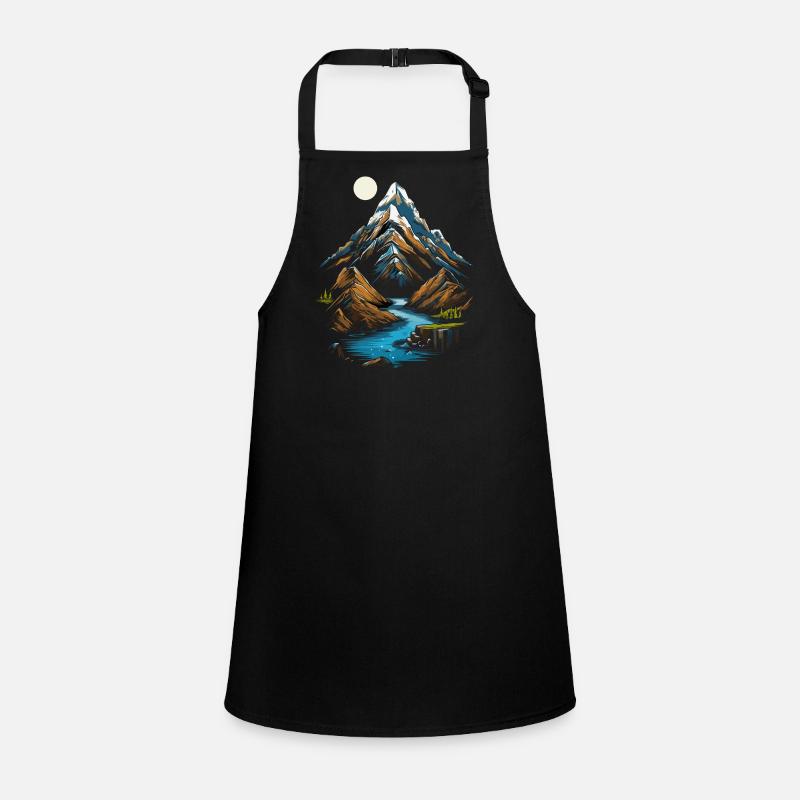 Mountain peaks in the moonlight Children's Apron