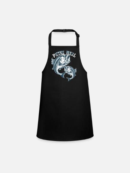Fishing Vintage Fish - Children's Apron - black - Front