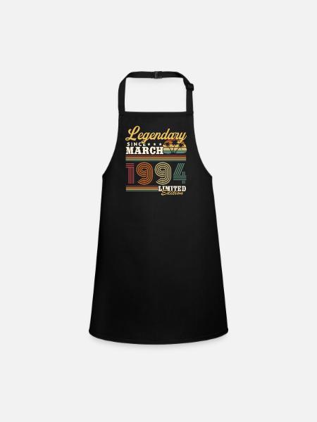 Legendary Since March 1994 Vintage Gift - Children's Apron - black - Front