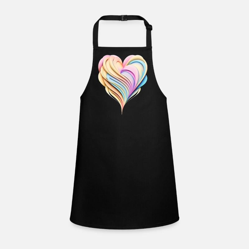 Pastel rainbow heart in 3D look Children's Apron