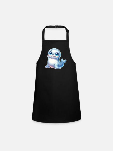 Seal seal - Children's Apron - black - Front