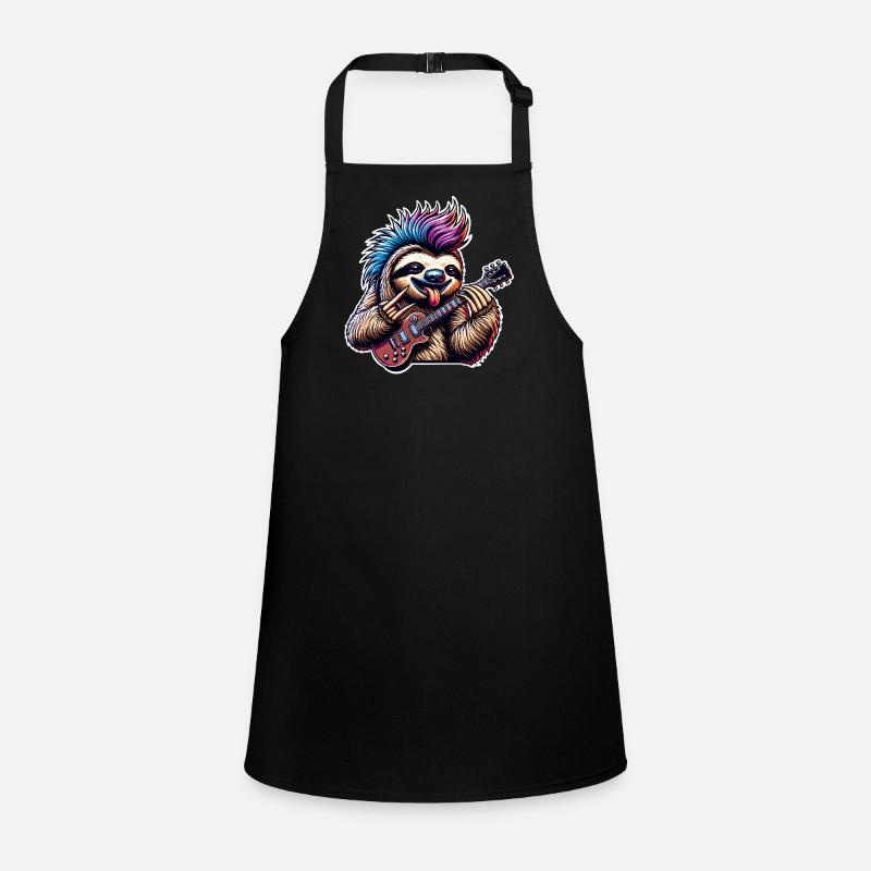 Sloth Rock and Roll Guitarist Children's Apron