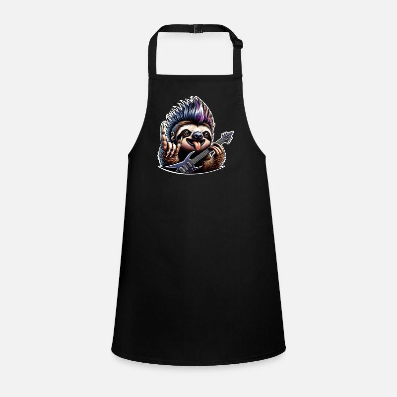 Sloth Rock and Roll Guitarist Children's Apron