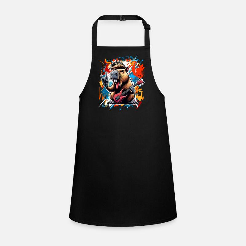 Capybara Rock and Roll Guitariste Guitare électrique Tablier Enfant