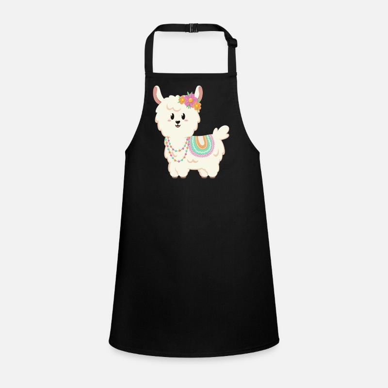 Summer, sun, llama with flowers Children's Apron