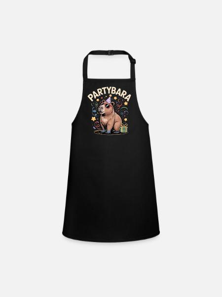 Partybara Capybara - Tablier Enfant - noir - Devant