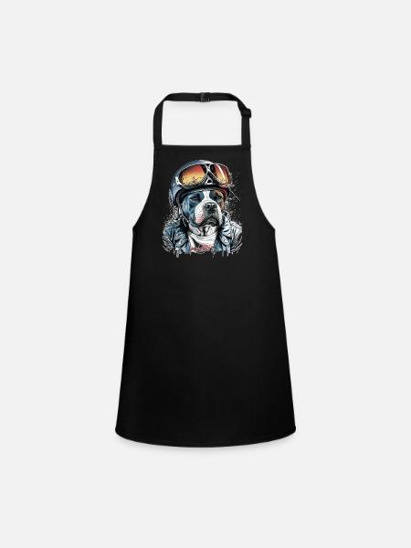 Biker Molosser 3 - 109c - Children's Apron - black - Front