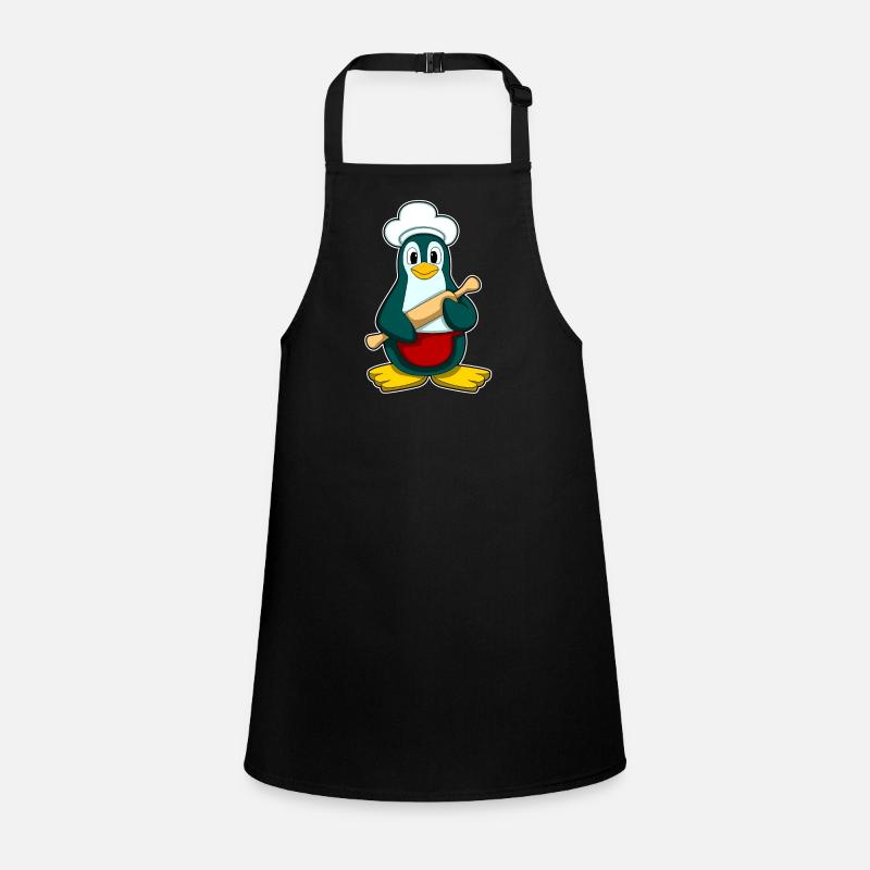 Pingouin comme boulanger avec du bois de pâte Tablier Enfant