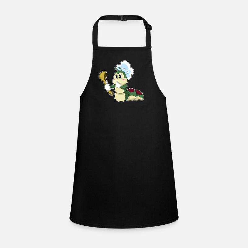 Caterpillar as a cook with cooking spoon Children's Apron
