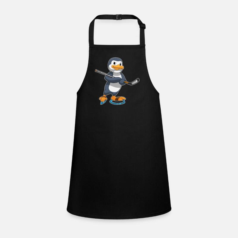 Pinguin beim Eishockey mit Eishockeyschläger Schürze für Kinder