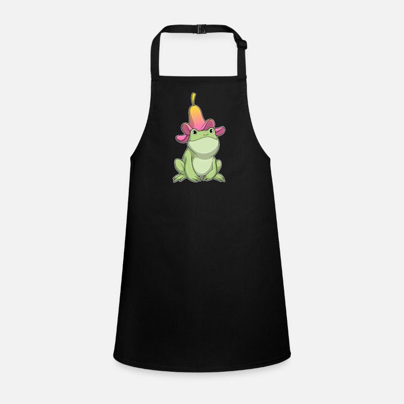 Frog with Plumeria Children's Apron