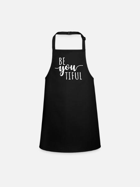 Beyoutiful Be You Tiful Mindfulness Yoga Beautiful - Children's Apron - black - Front