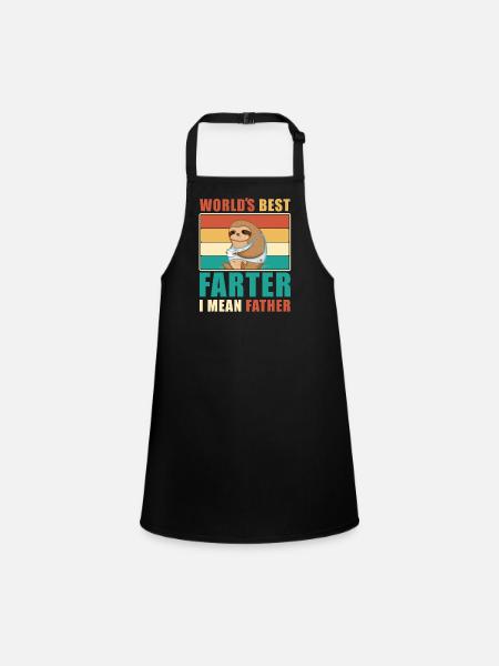 World's Best Farting Dad - Funny Daddy Saying - Children's Apron - black - Front