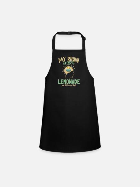 My Brain is 95% Lemonade Lemonade Lovers - Children's Apron - black - Front