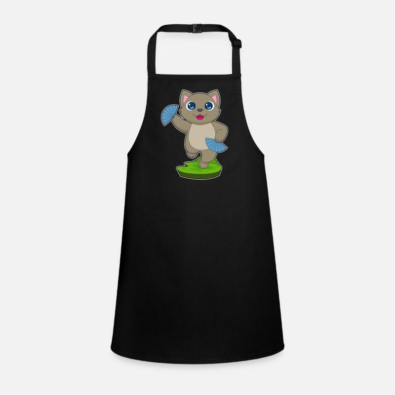 Cat Hand Fan Children's Apron