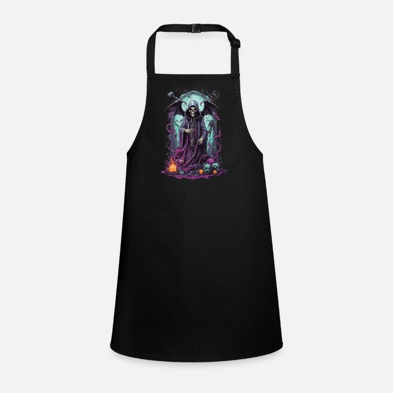 Grim Reaper Skull Gothic Okkult Design Schürze für Kinder