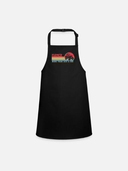 Farmer more than a Job Agriculture Organic Farmer - Children's Apron - black - Front