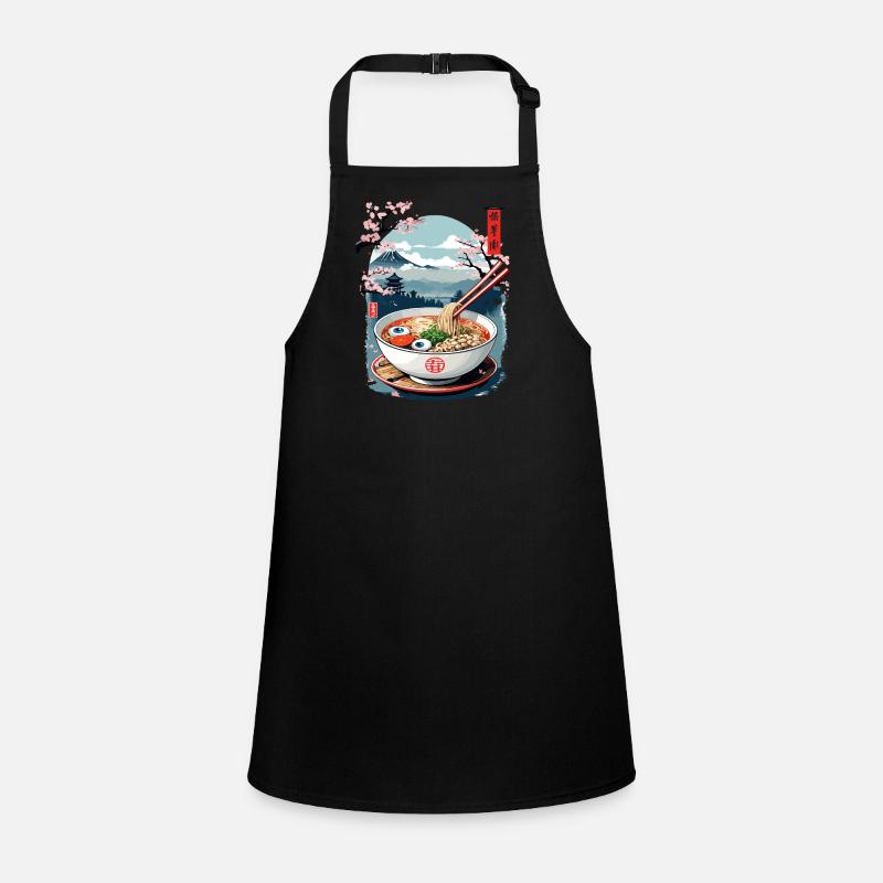 Ukiyo-E Ramen Eyes Horror Japan Halloween Art Children's Apron