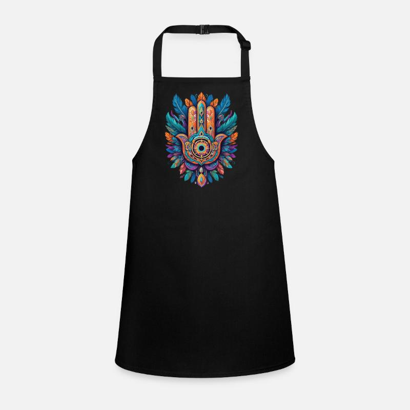 Spirituel Hamsa main plumes Design esthétique Tablier Enfant
