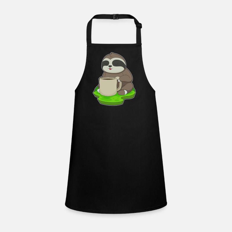 Faultier Tasse Kaffee Schürze für Kinder