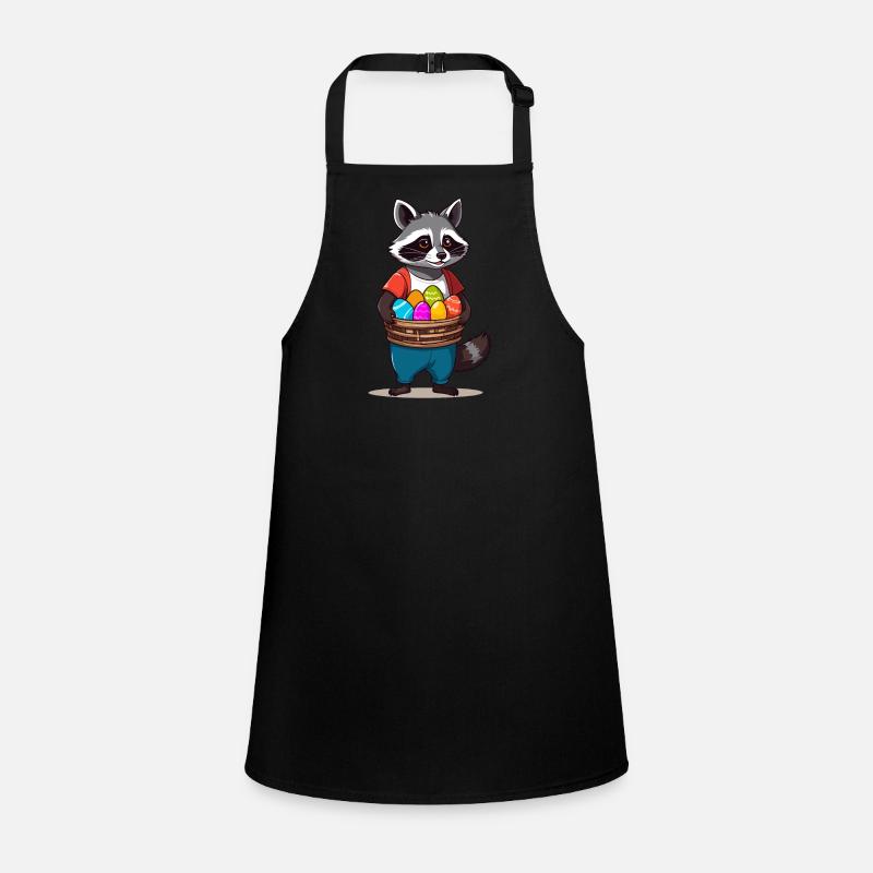 Funny Raccoon Costume Cute Easter Eggs Children's Apron