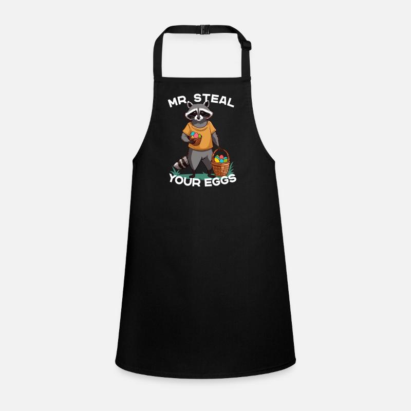 Funny Raccoon Eggs Thief Cute Design Children's Apron