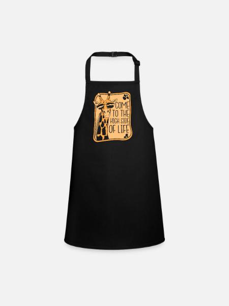 The High Side Of Life African Giraffidae Nubian - Children's Apron - black - Front