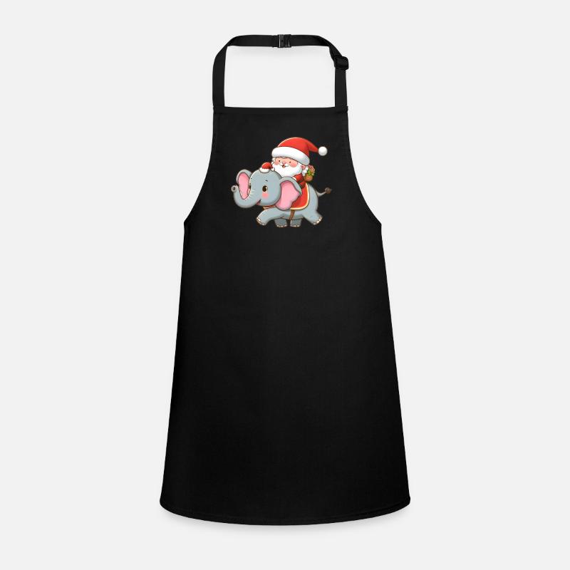 Cute Santa Claus on elephant Children's Apron