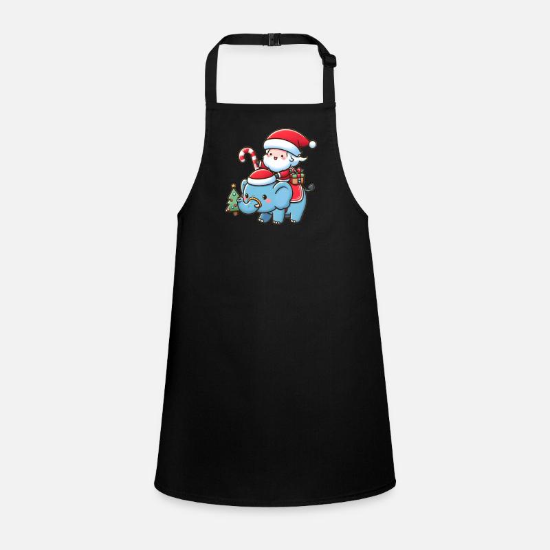 Cute Santa Claus on elephant Children's Apron
