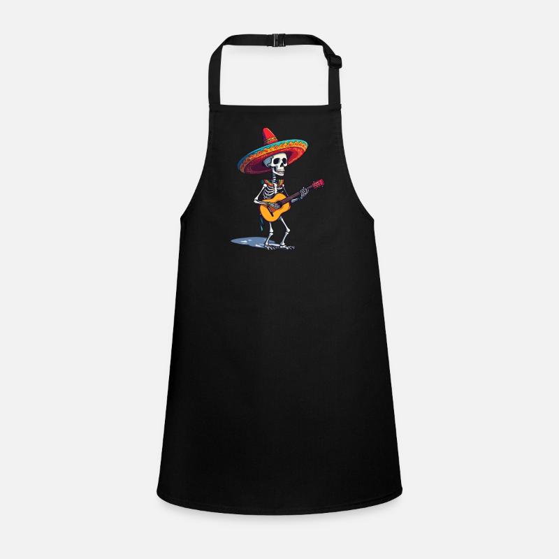 Guitariste squelette mariachi mexicain Tablier Enfant