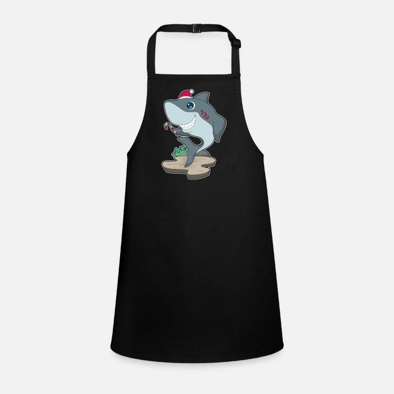 Shark Christmas Candy Cane Children's Apron