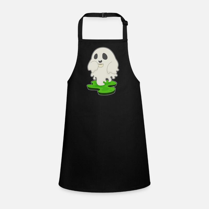 Ghost Halloween Coffee - Children's Apron - black