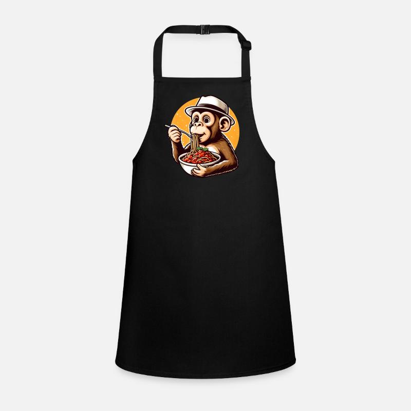 Monkey enjoying spaghetti bolognese Children's Apron