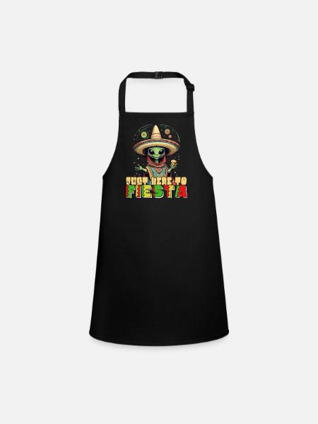 Drôle de dicton de Fiesta pour faire la fête ici - Tablier Enfant - noir - Devant