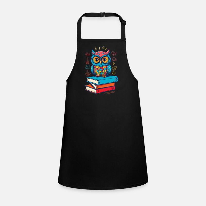 Books Owl Cute Book Illustration Reading Owl Children's Apron
