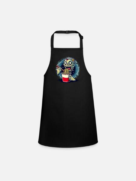 Nouilles Ramen Zombie Pour Films D’horreur Japonais - Tablier Enfant - noir - Devant